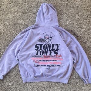 Men’s XXL Lavender Heavy Cotton Stoney Tony’s Graphic Hoodie